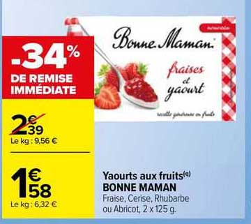 yaourts aux fruits bonne maman