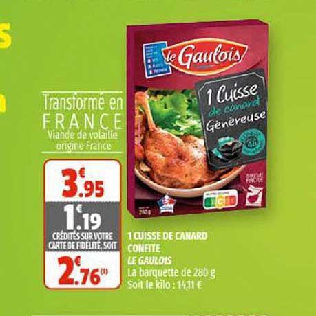 1 cuisse de canard confite le gaulois