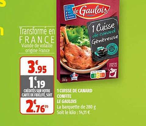 1 cuisse de canard confite le gaulois