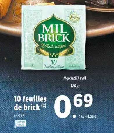 10 feuilles de brick mil brick