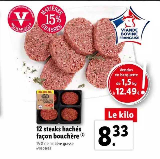 12 steaks hachés façon bouchère