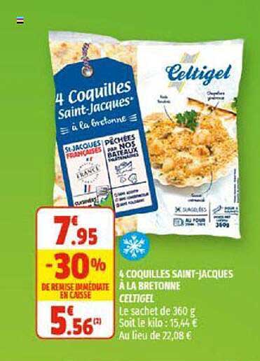 4 coquilles saint-jacques à la bretonne celtigel