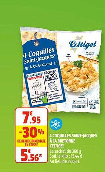 4 coquillettes saint-jacques à la bretonne celtigel