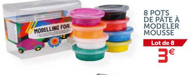8 pots de pâte à modeler mousse