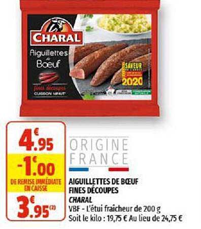 aiguillettes de bœuf fines découpes charal
