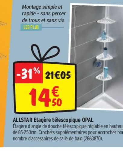 allstar étagère télescopique opal