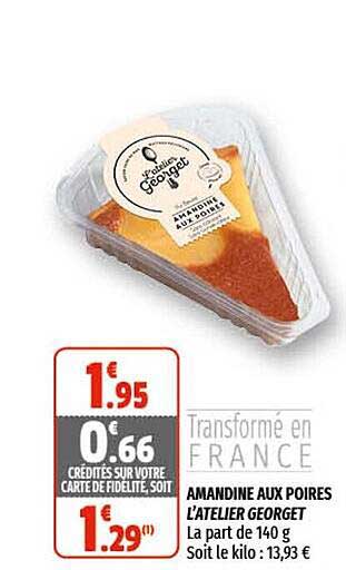 amandine aux poires l'atelier georget