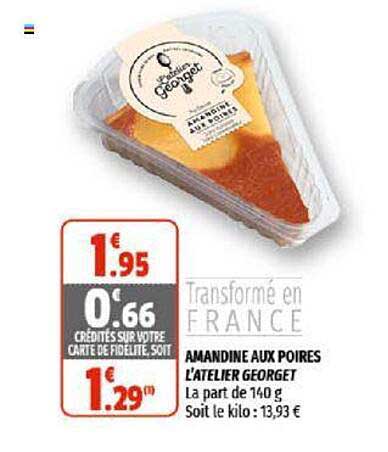 amandine aux poires l'atelier georget