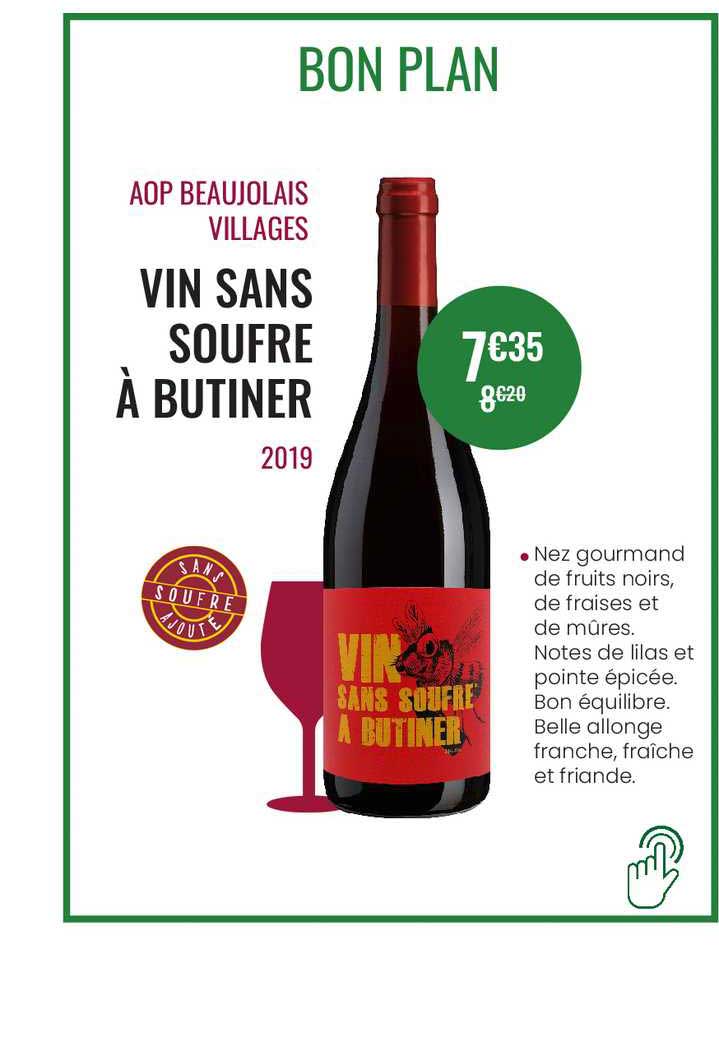 aop beaujolais villages vin sans soufre à butiner 2019
