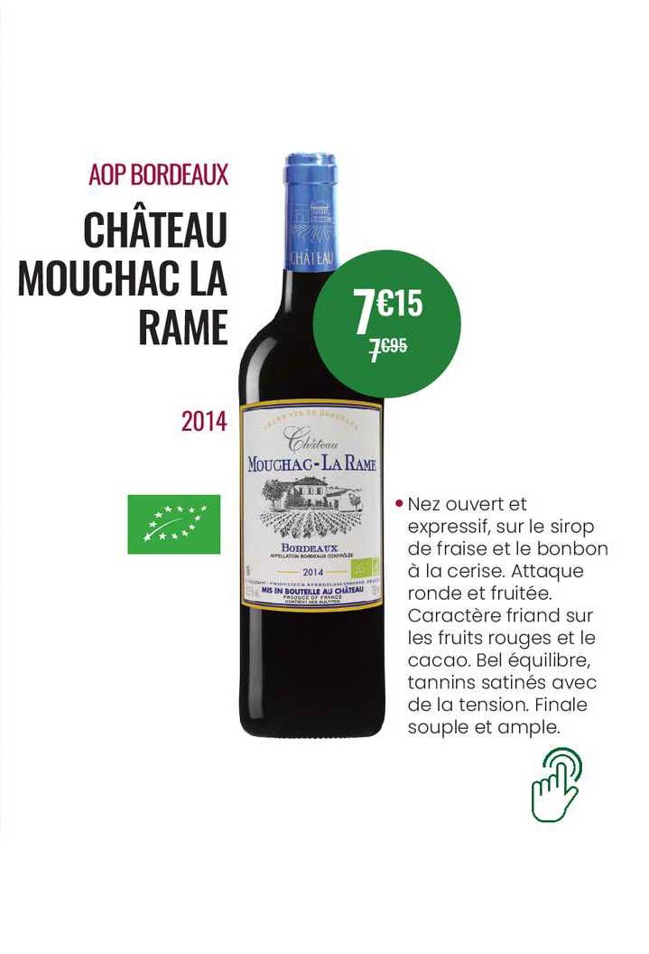aop bordeaux château mouchac la rame 2014