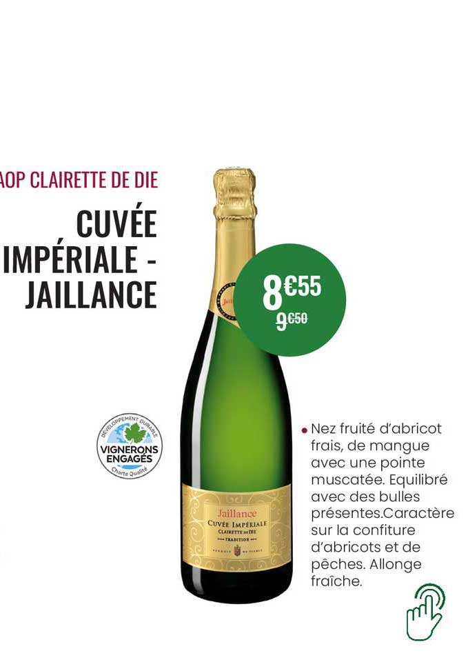 aop clairette de die - cuvée impériale - jaillance