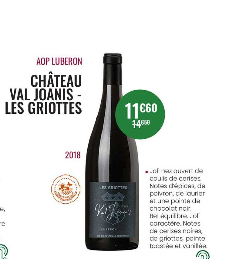 aop luberon château val joanis - les griottes 2018