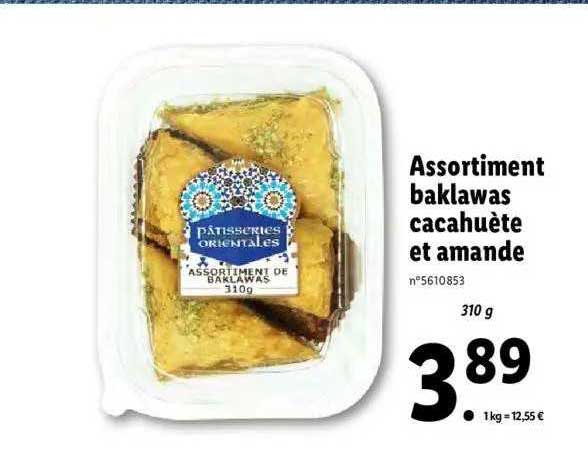 assortiment baklawas cacahuète et amande pâtisseries orientales