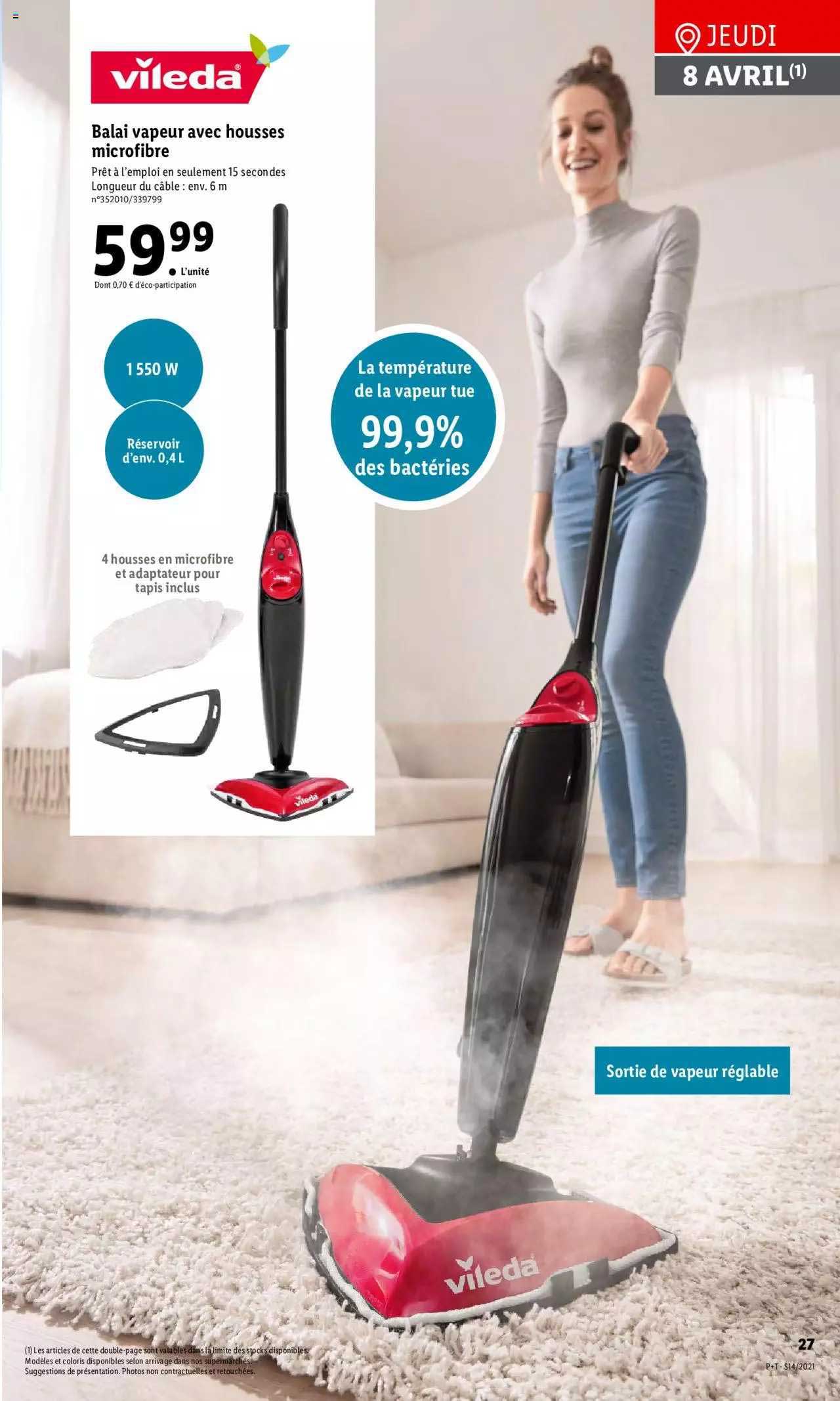 Balai Vapeur Avec Housses Microfibre Vileda