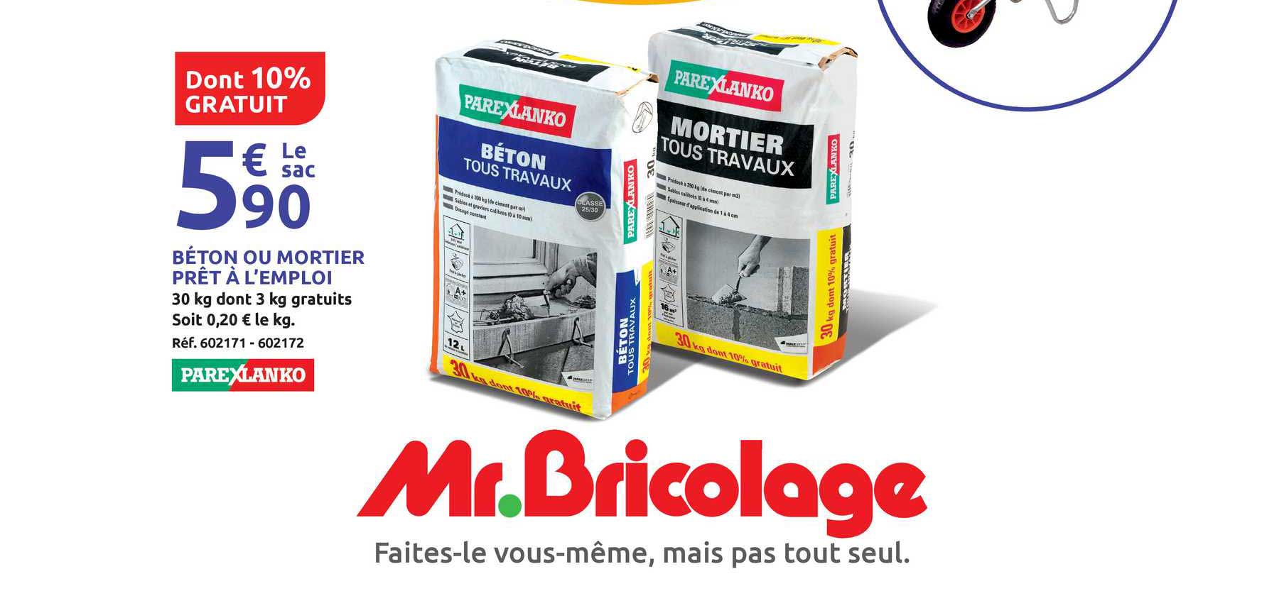 béton ou mortier prêt à l'emploi parexlanko