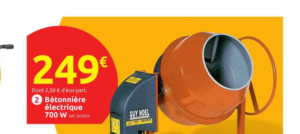 bétonnière électrique 700 w guy noël