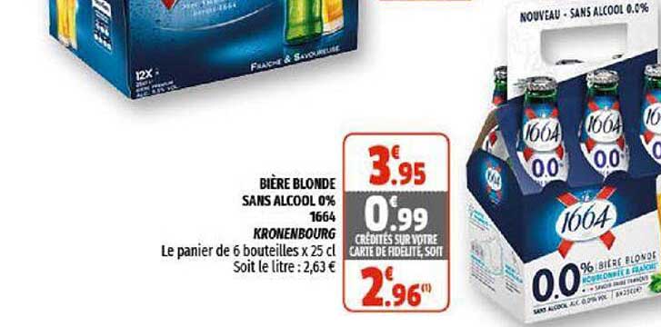 Bière Blonde Sans Alcool 0% 1664 Kronebourg