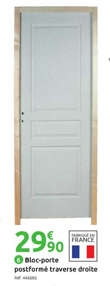 bloc-porte postformé traverse droite