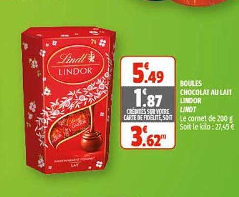 Boules Chocolat Au Lait Lindor Lindt