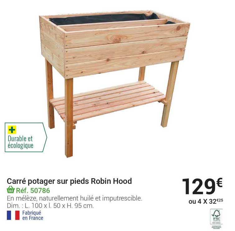 carré potager sur pieds robin hood