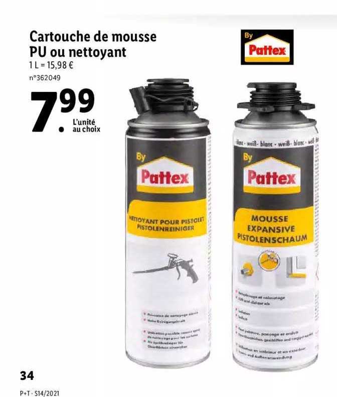 Cartouche De Mousse Pu Ou Nettoyant Pattex