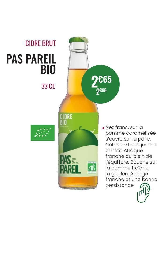 Cidre Brut Pas Pareil Bio