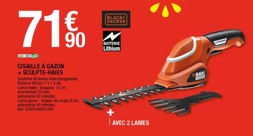cisaille à gazon + sculpte-haies black+decker