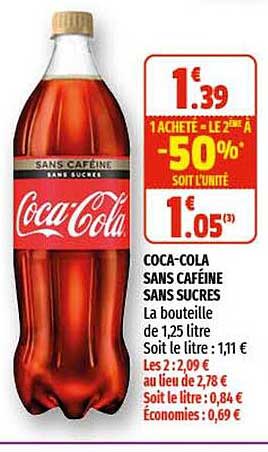 coca-cola sans caféine sans sucres