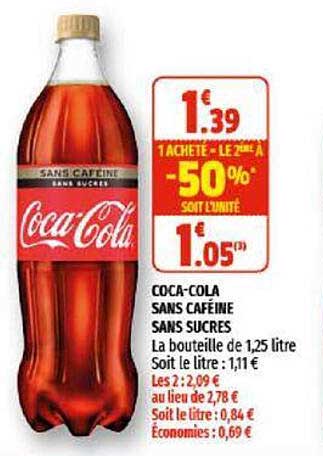coca-cola sans caféines sans sucres