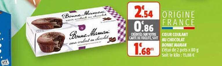 cœur coulant au chocolat bonne maman