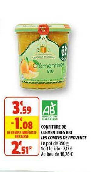 confiture de clémentines bio les comtes de provence