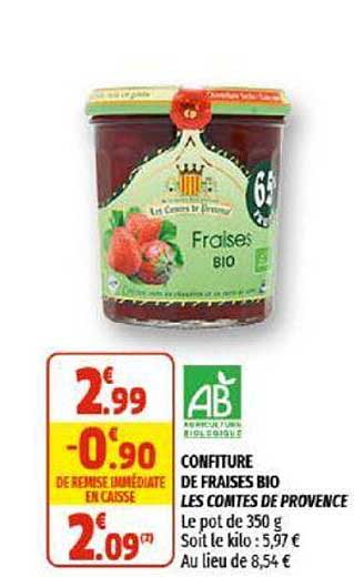 confiture de fraises bio les comtes de provence