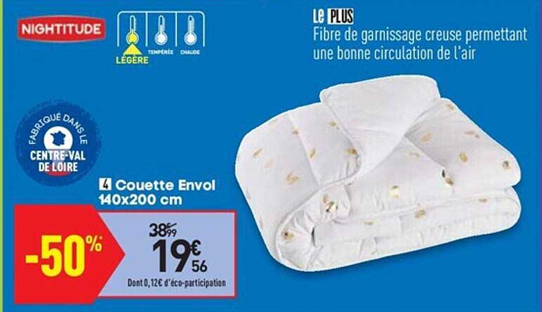 couette envol 140x200 cm nightitude
