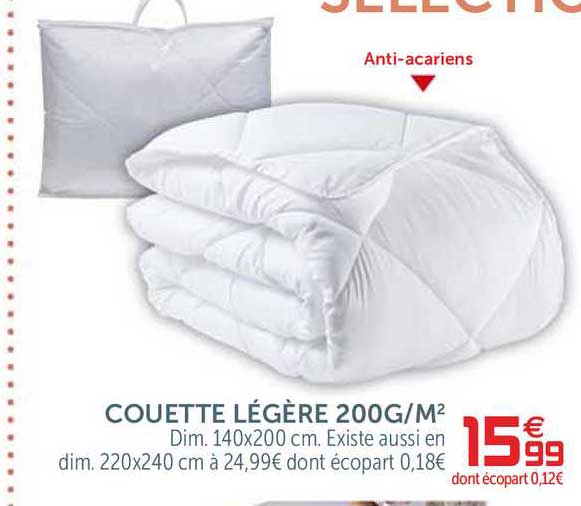 couette légère 200g-m2