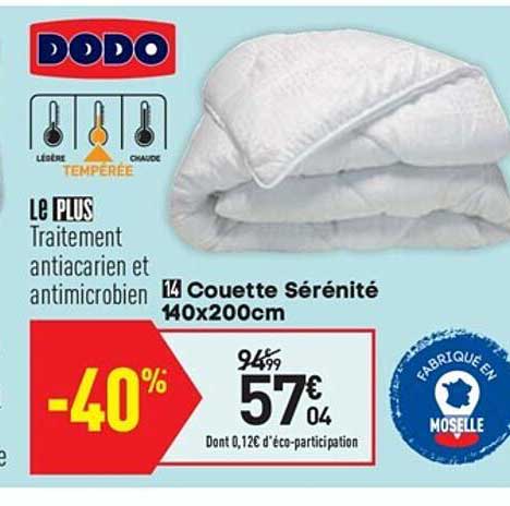 couette sérénité 140x200 cm dodo