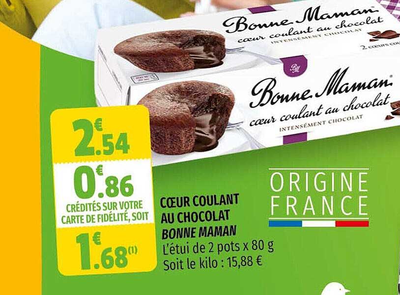 cœur coulant au chocolat bonne maman