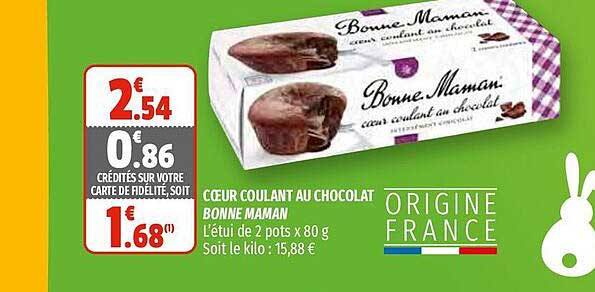 cœur coulant au chocolat bonne maman