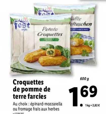croquettes de pomme de terre farcies alpen fest style