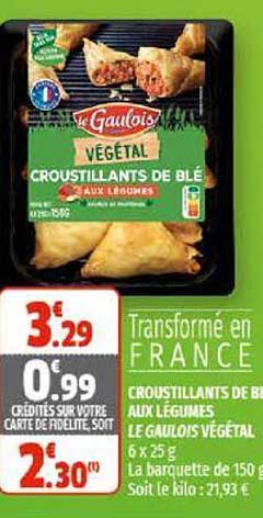 Croustillants De Blé Aux Légumes Le Gaulois Végétal