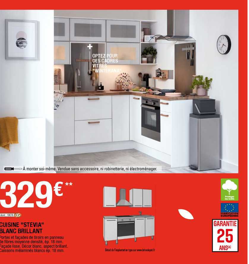 cuisine "stevia" blanc brillant