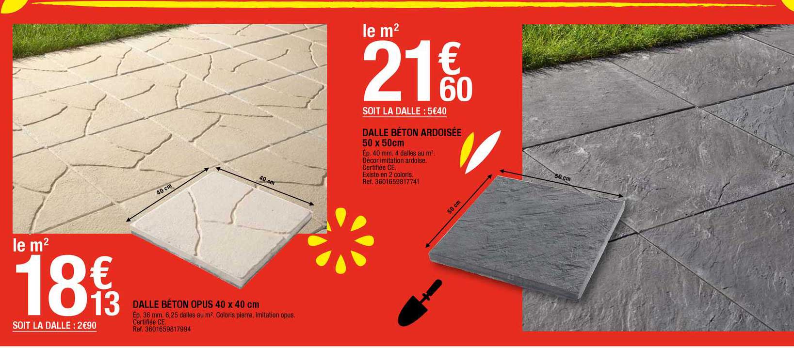 dalle de béton ardoisée 50 x 50 cm, dalle béton opus 40 x 40 cm