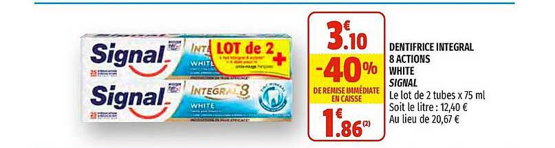 dentifrice integral 8 actions white signal