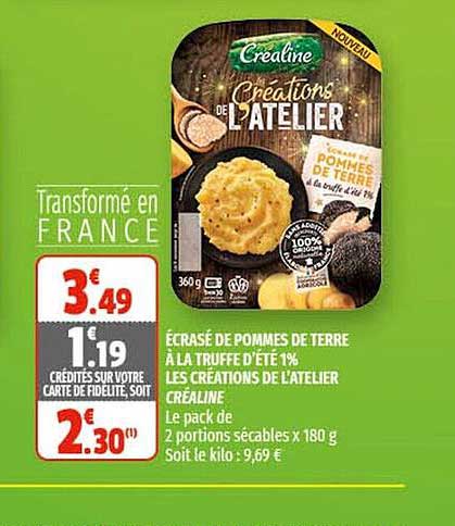 écrasé de pommes de terre à la truffe d'été 1% les créations de l'atelier créaline