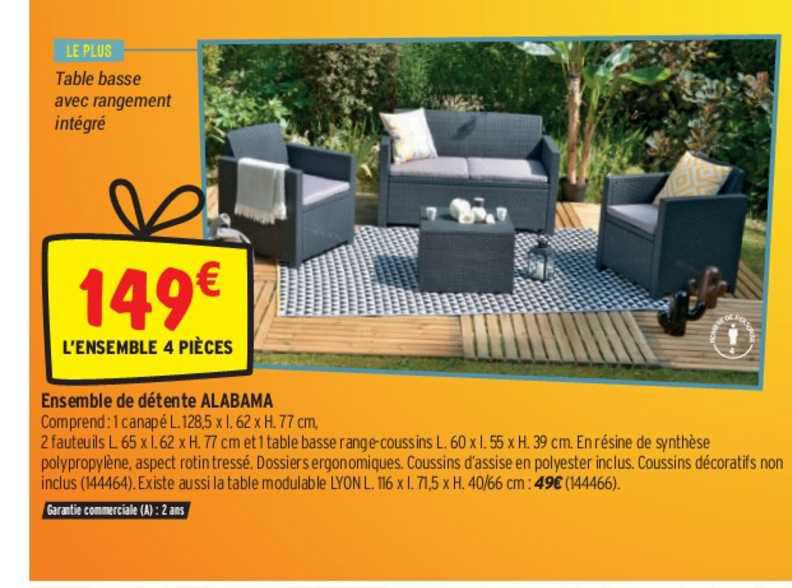 ensemble de détente alabama