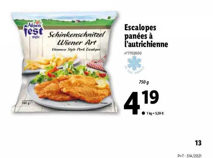 escalopes panées à l'autrichienne alpen fest style