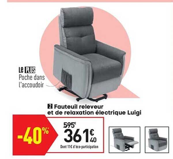 fauteuil releveur et de relaxation électrique luigi