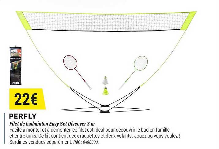 filet de badminton easy set discover 3 m perfly