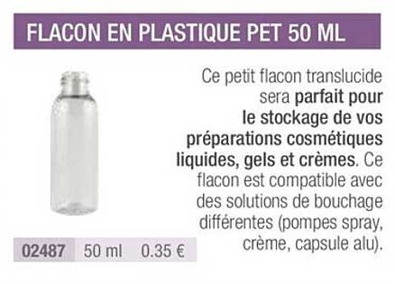 Flacon En Plastique Pet 50 Ml