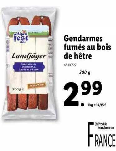 gendarmes fumés au bois de hêtre alpen fest