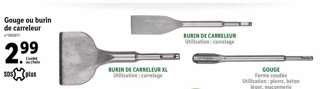 gouge ou burin de carreleur